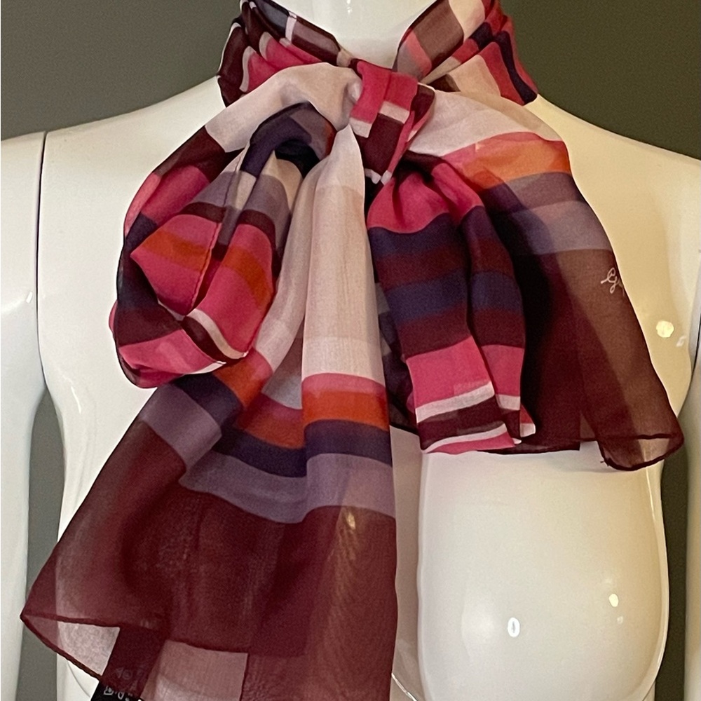 Lovely Vintage Guy St Honore Scarf Large 13 In by 62 In Excellent Condition - Picture 6 of 9